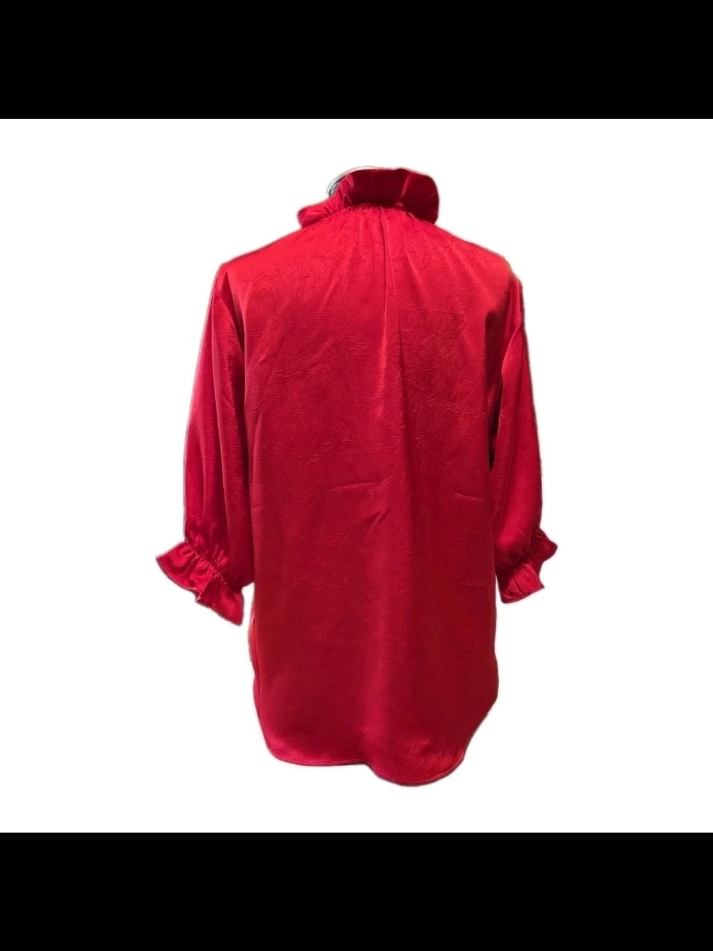 Bright Red Ruffle-Trim Tunic Top - Picture 10 of 12